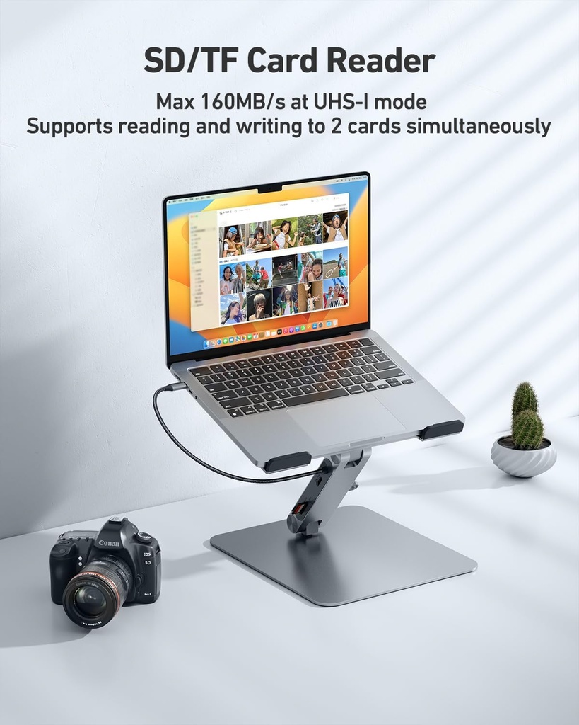 Stand Laptop Benfei 7 en 1 Docking Station HDMI 4K@60Hz SD Micro SD,100W Power Delivery,10Gbps USB C 3.2 and 2xUSB A 3.2 