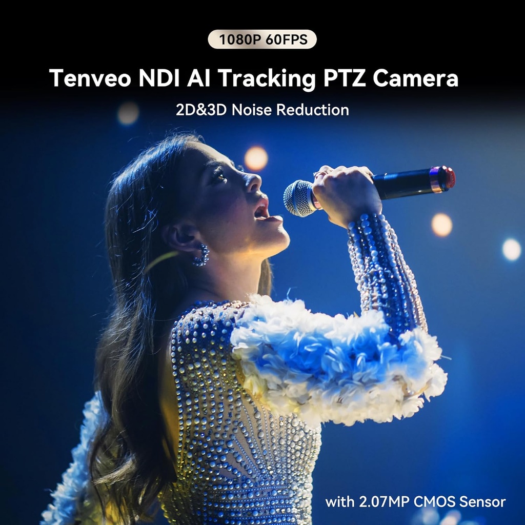 Camara PTZ 4K NDI 20X Tenveo VX20M HDMI IP USB 3.0 Poe AI Tracking