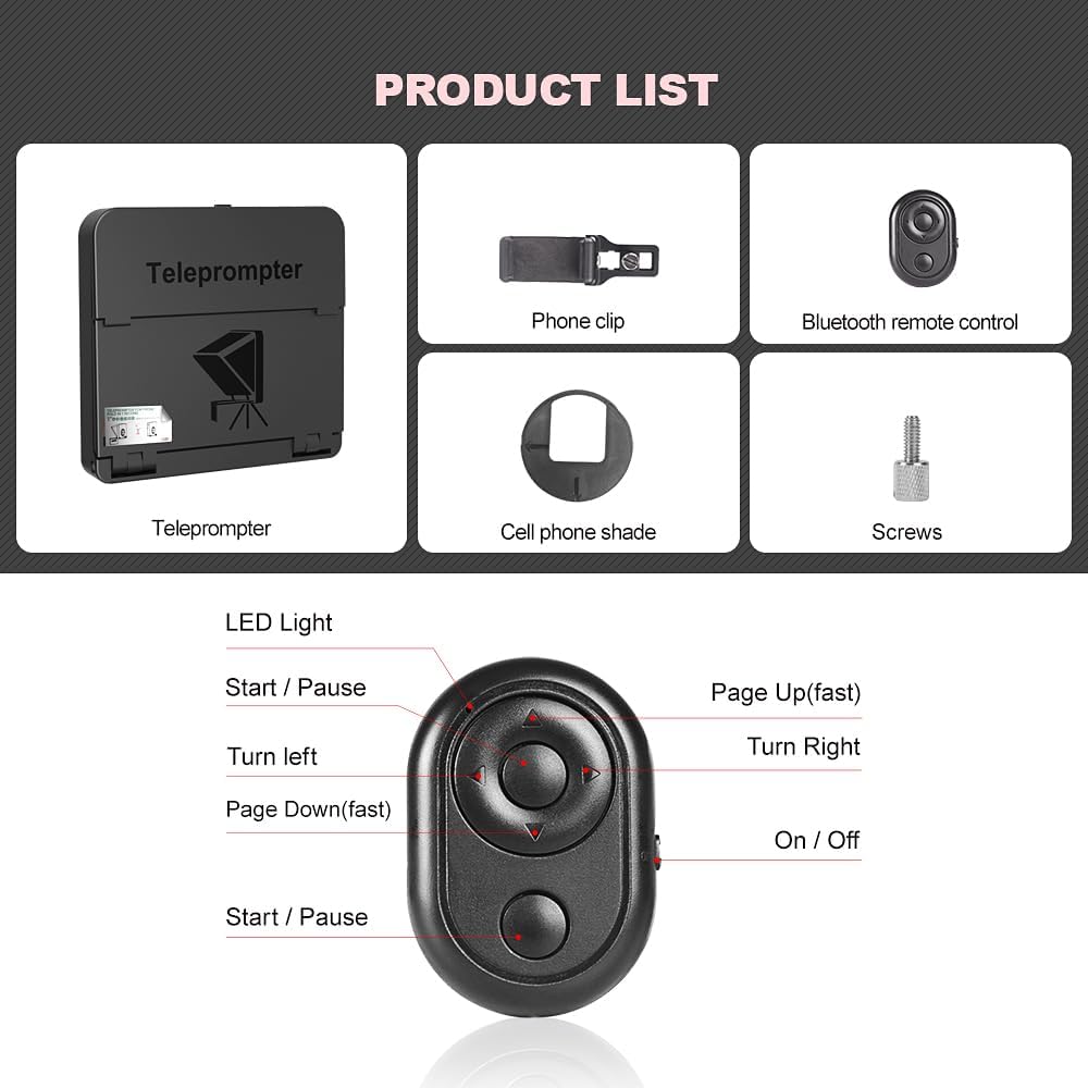 Teleprompter LENSGO TC7S Portatil para Smartphone