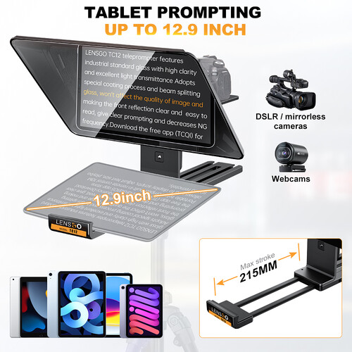 Teleprompter LENSGO TC12 para Camaras
