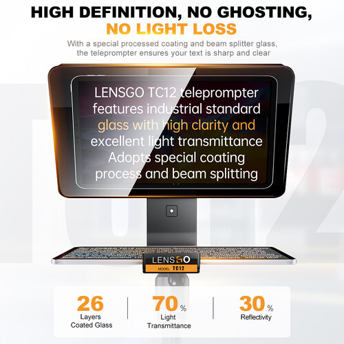 Teleprompter LENSGO TC12 para Camaras