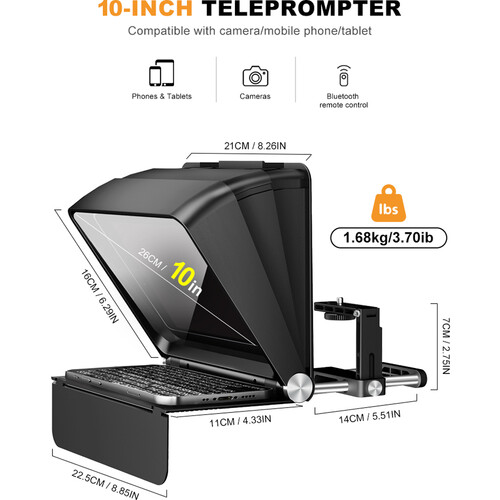 Teleprompter LENSGO TC7II Ultimate kit para camara y Smartphone