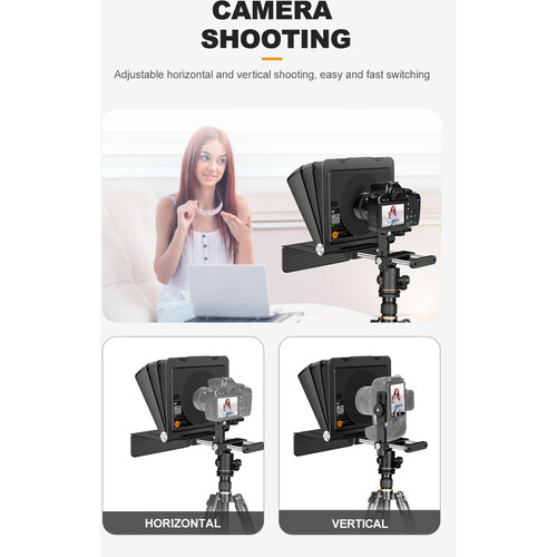 Teleprompter LENSGO TC7II Ultimate kit para camara y Smartphone