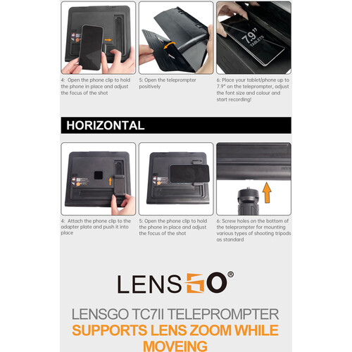 Teleprompter LENSGO TC7II Ultimate kit para camara y Smartphone