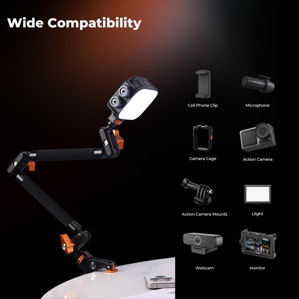 Brazo magico 22 Pulgadas con Pinza Cangrejo Clamp Smartphone GoPro KF31.201