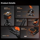 Brazo magico 22 Pulgadas con Pinza Cangrejo Clamp Smartphone GoPro KF31.201