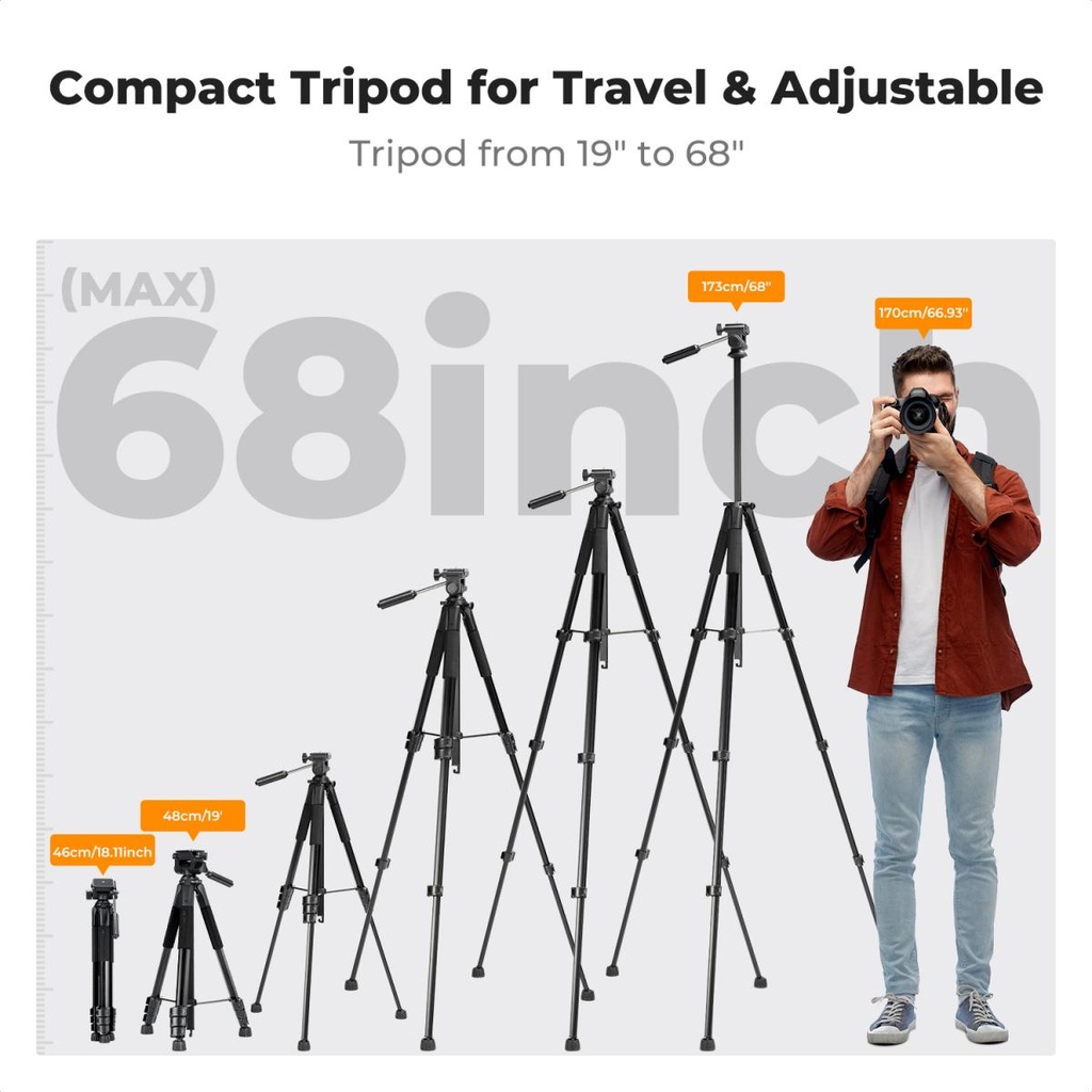 Tripode K&F Concept 190 cm Camara Smartphone KF09.154