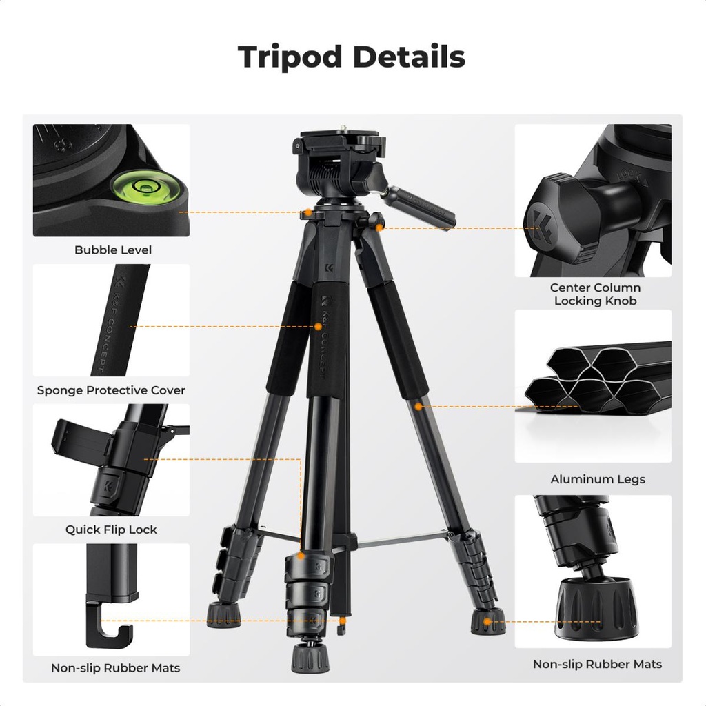 Tripode K&F Concept 190 cm Camara Smartphone KF09.154