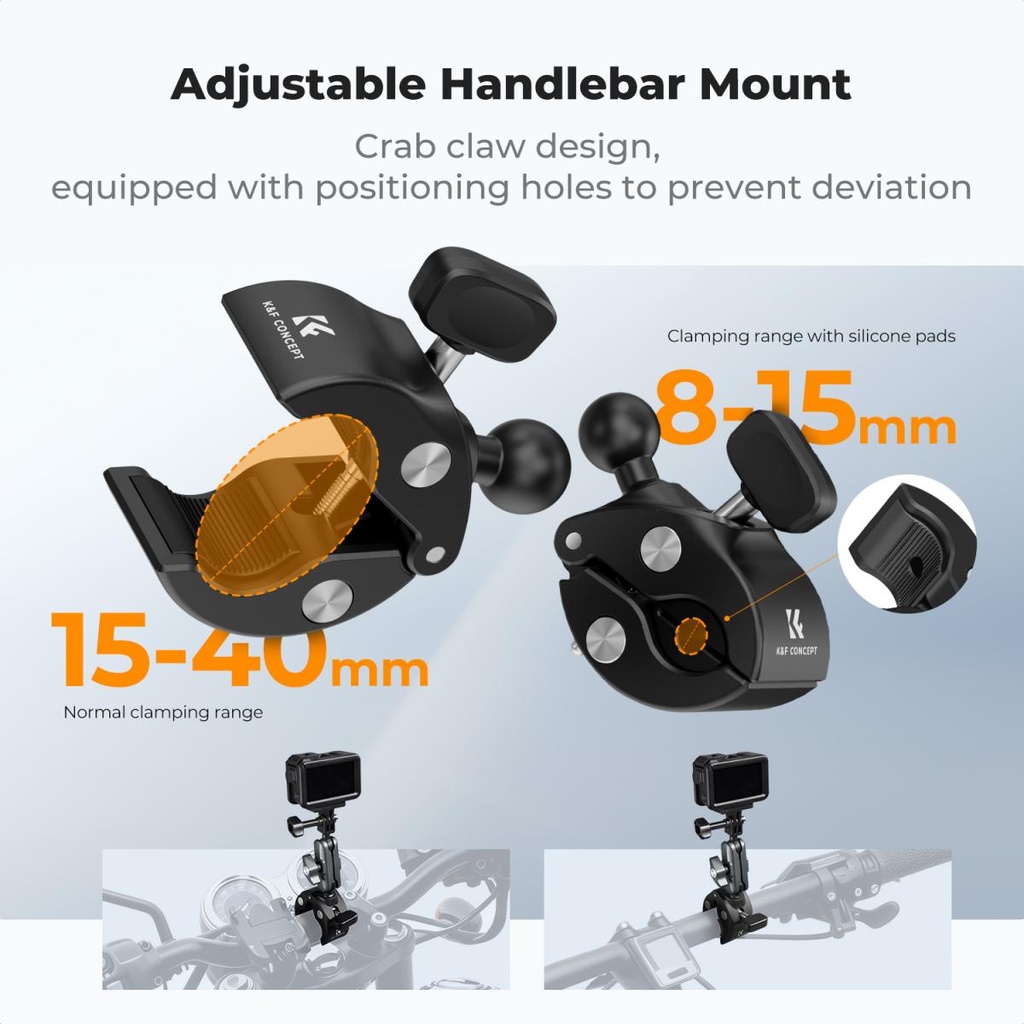 Pinza Cangrejo Cabezal 360 para camaras de accion Osmo Gopro KF31.204