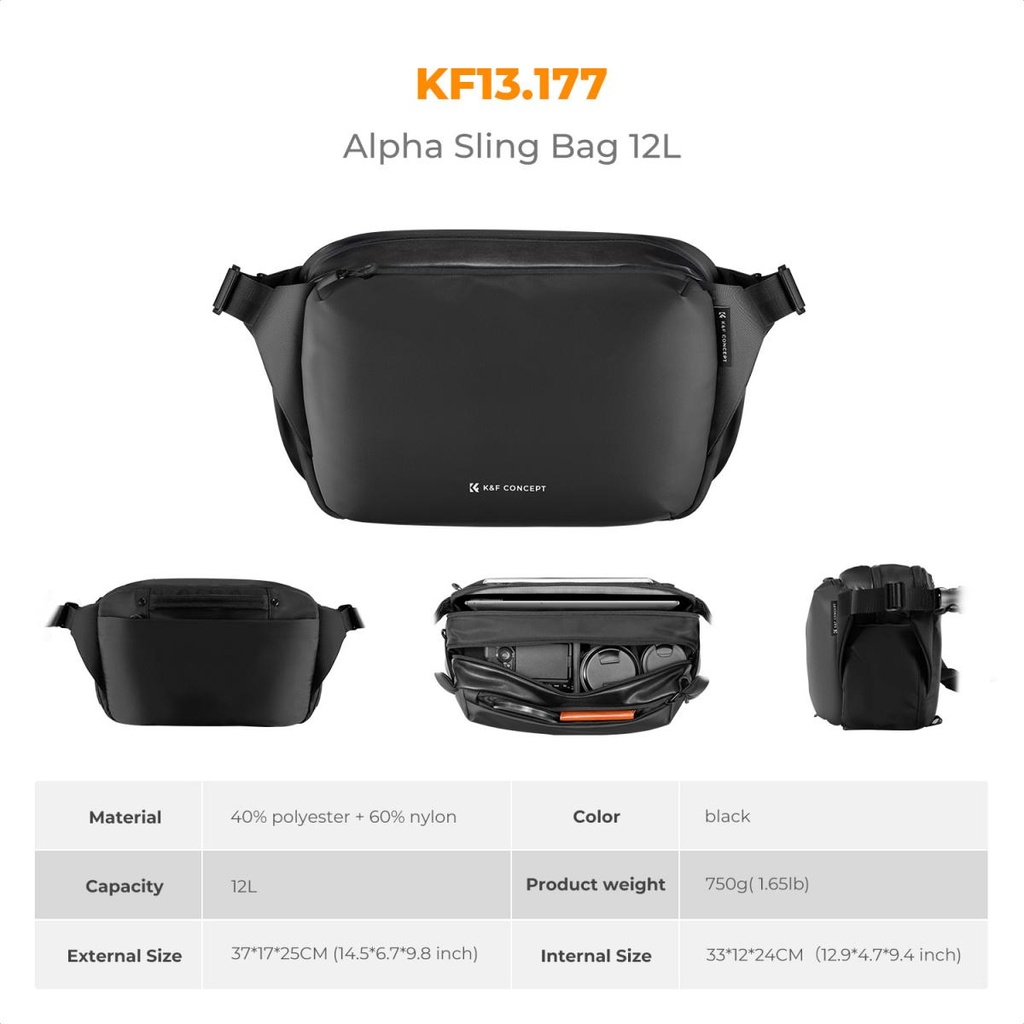 Morral Camaras Sling Bag 12L K&f Concept KF13.177