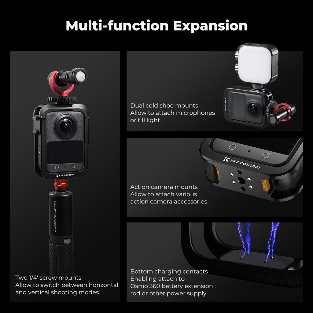 Jaula Camara Osmo Action 360 K&F CONCEPT KF12.0005V1