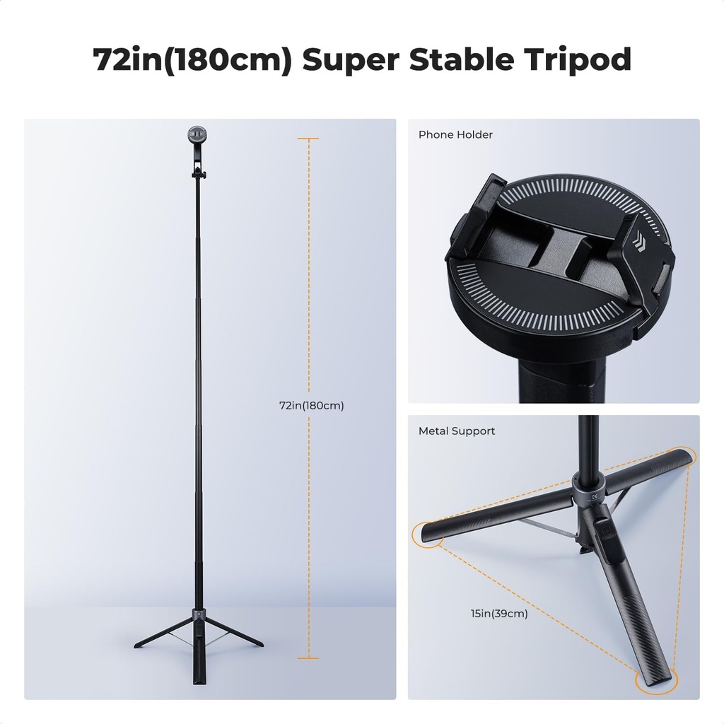 Tripode Selfie Stick 182 cm Magnetico K&F Concept KF15.0015