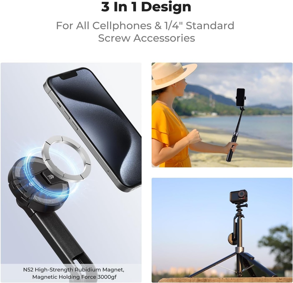 Tripode Selfie Stick 182 cm Magnetico K&F Concept KF15.0015