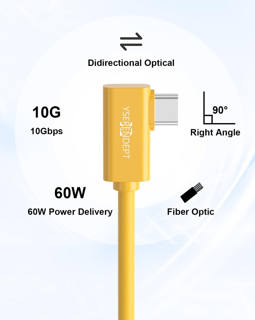 Cable Fibra Optica USB C Tethering 7,6 Metros 10Gbps