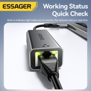 Adaptador Ethernet Essager Dual USB-A y Tipo-C a RJ45 Gigabit 1000Mbps