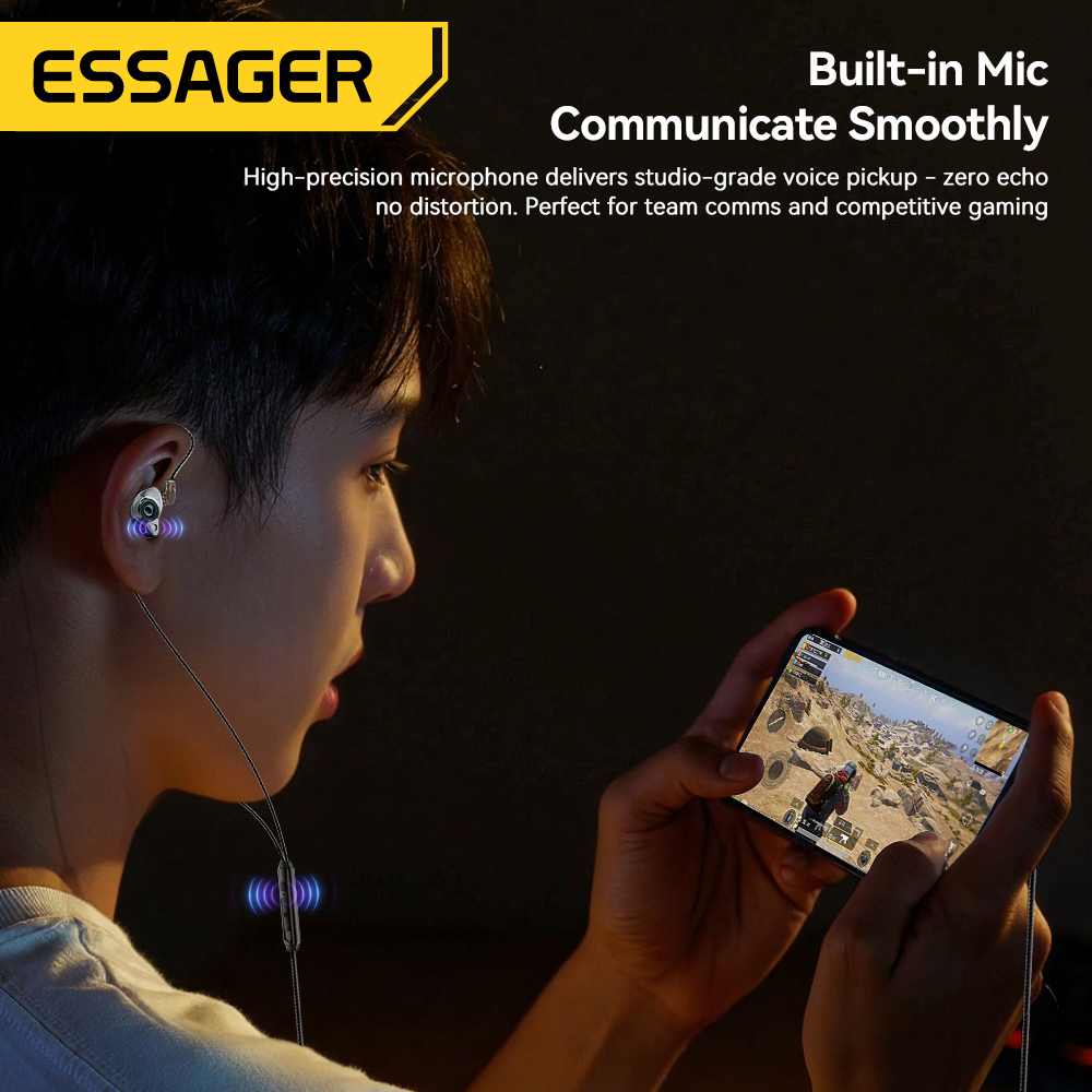 Audífonos Essager S25 In-Ear Desmontables con Micrófono HD Tipo C