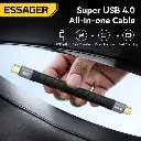 Cable de carga rápida ESSAGER USB4.0 Usb C a Usb C 240W 8K 60Hz 40Gbps Audio Video