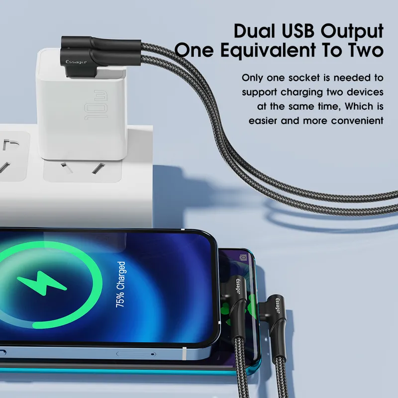 Cargador Essager USB 5V 10W 2A Carga Lenta