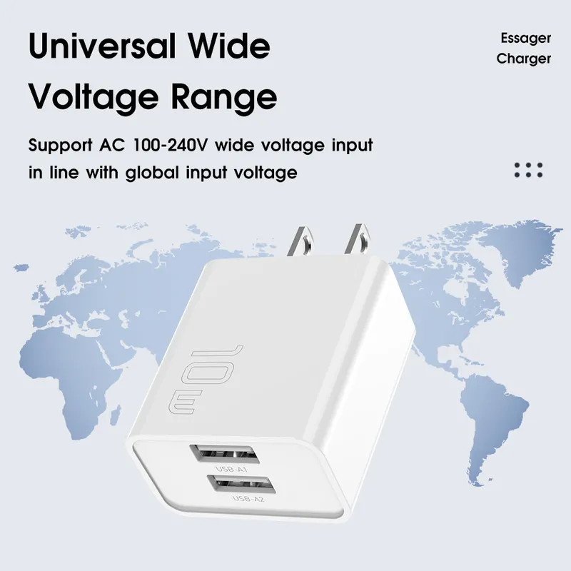 Cargador Essager USB 5V 10W 2A Carga Lenta