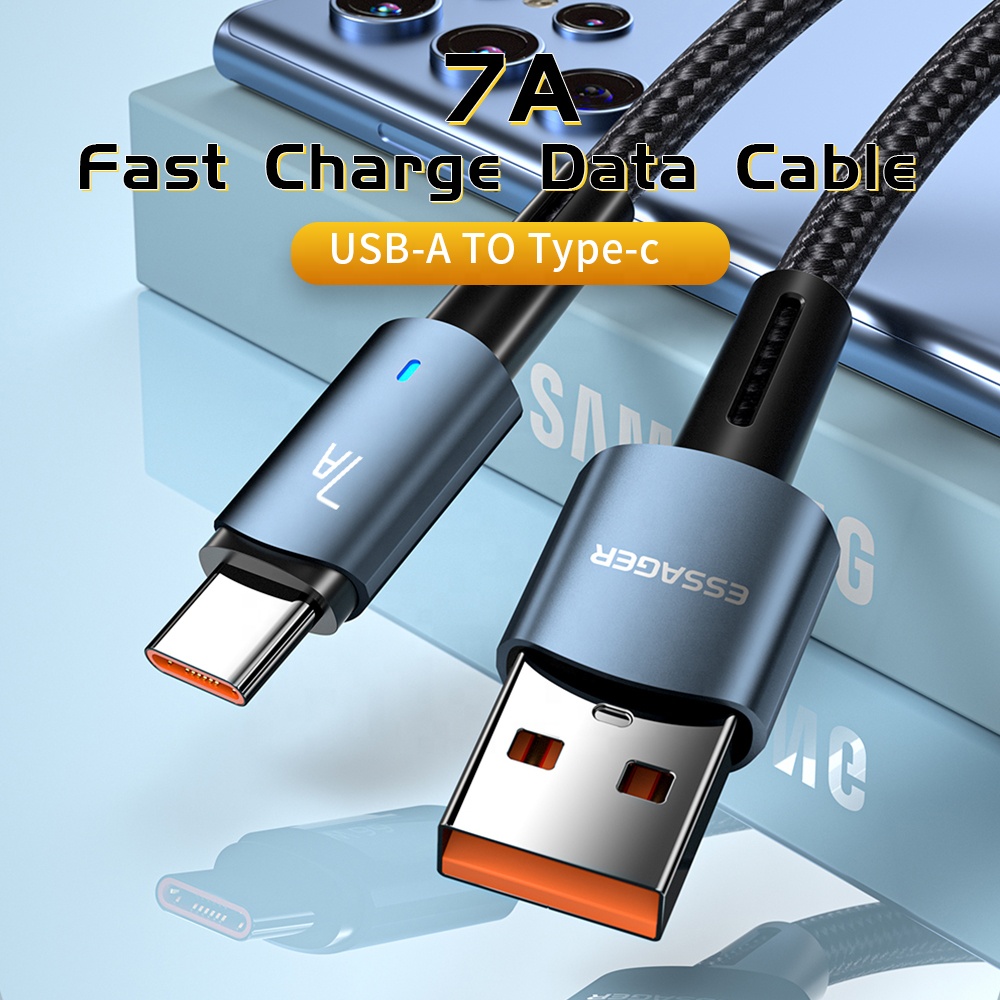 Cable USB-A A USB-C Essager 7A de 2 Metros carga y data