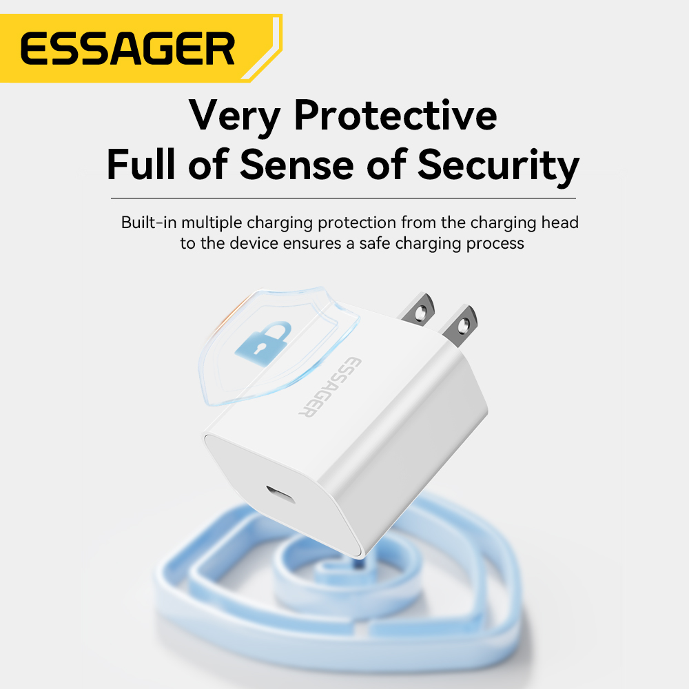 Cargador Rapido USB C 30w + Cable USB C 60W Essager