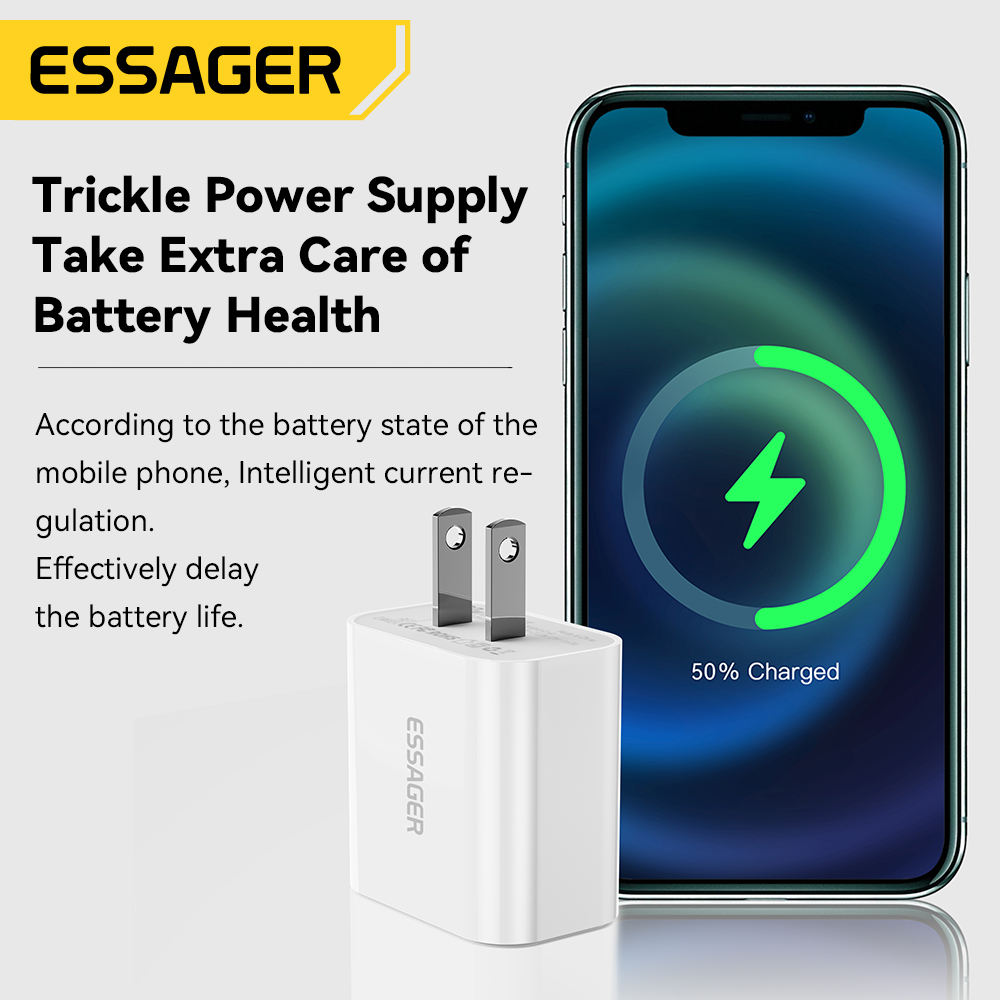 Cargador Rapido USB C 30w + Cable USB C 60W Essager