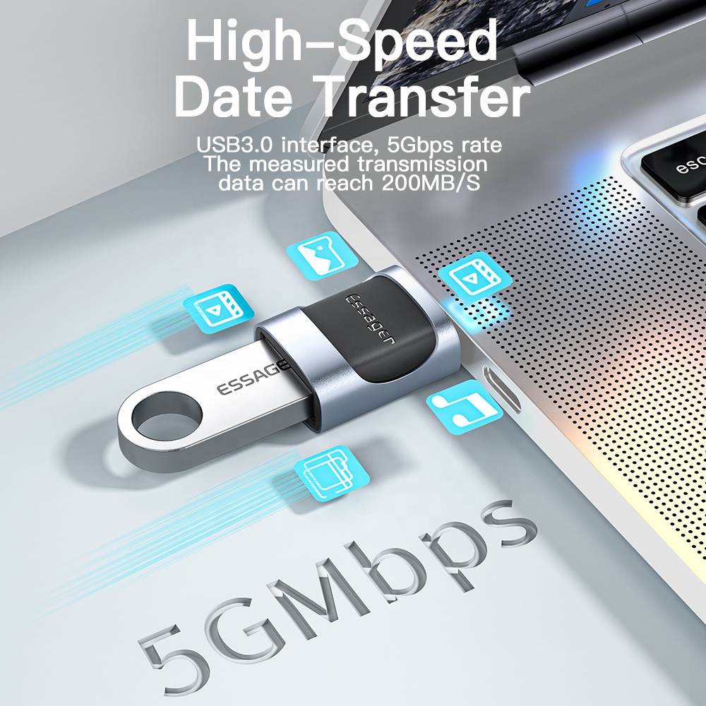 Convertidor Otg Usb 3.0 Macho A Tipo C Hembra Essager