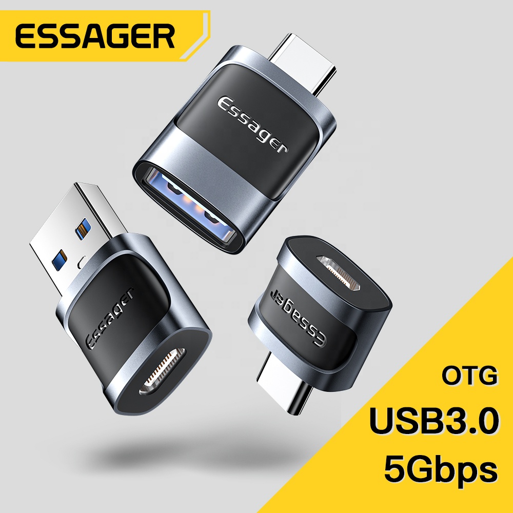 Convertidor Otg Usb 3.0 Macho A Tipo C Hembra Essager