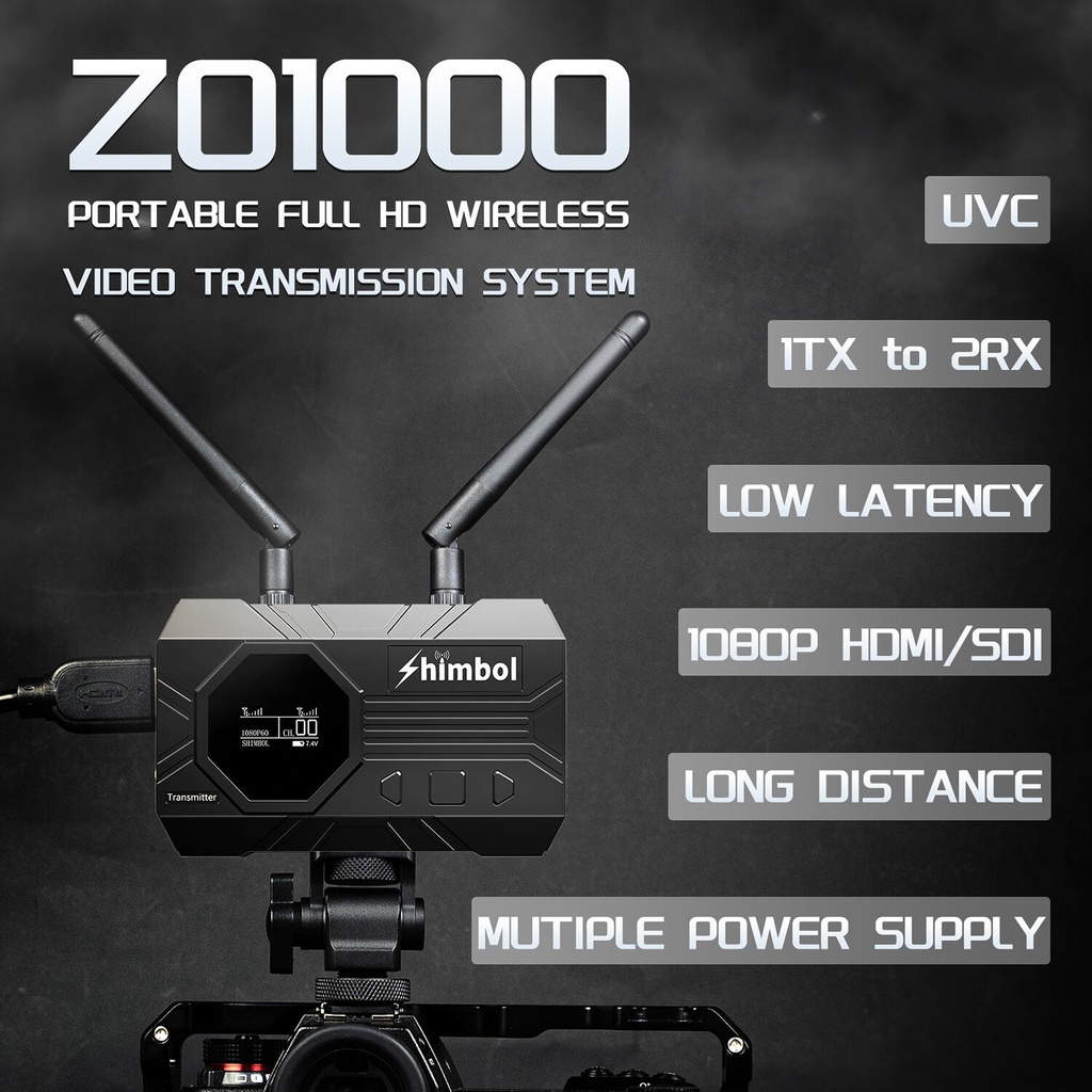 Transmisor de video Shimbol Z01000 SDI/HDMI 300 Mts 1080p