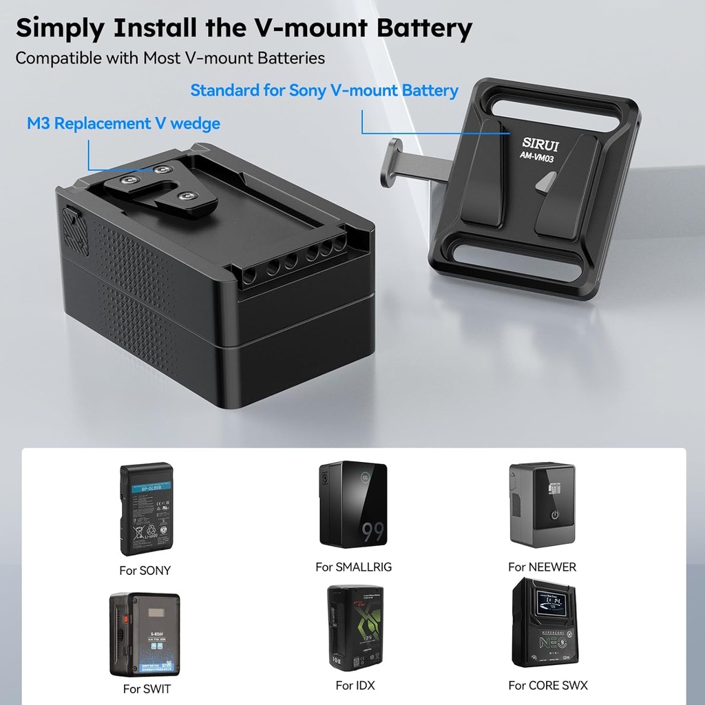 Plato Sirui Mini V Mount Battery Plate Kit AM-VM03