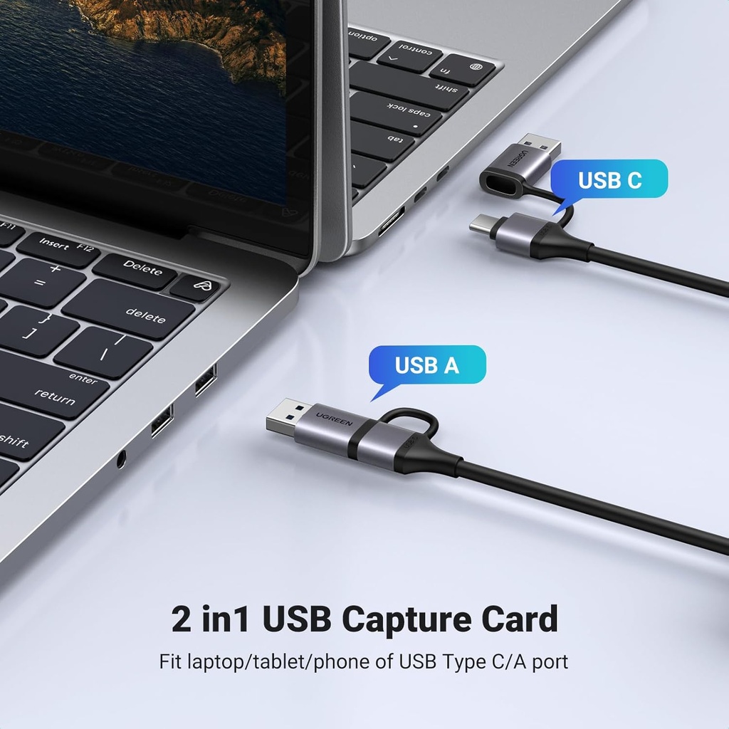 Capturadora de video UGREEN 2K HDMI a USB 3.0 HDMI Loop Out Video