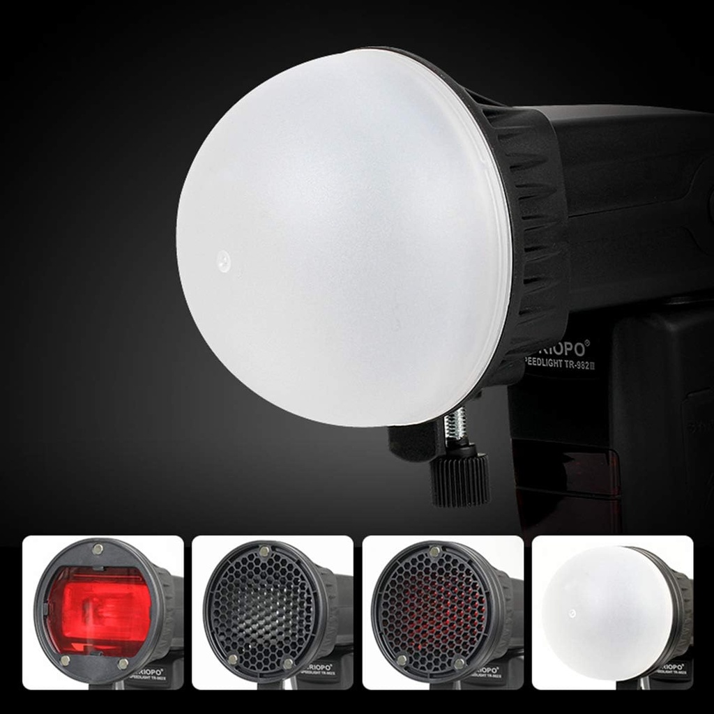  Kit de Modificadores Flash Magnéticos Triopo MagDome con Difusor, Panal de Abeja y Geles de Color (Montura Universal cuadrada)