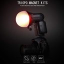  Kit de Modificadores Flash Magnéticos Triopo MagDome con Difusor, Panal de Abeja y Geles de Color (Montura Universal cuadrada)
