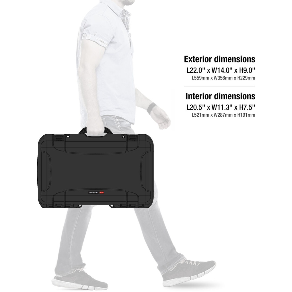 Maleta Rígida Nanuk 935 con Espuma para Equipos Audiovisuales y Cámaras Negra