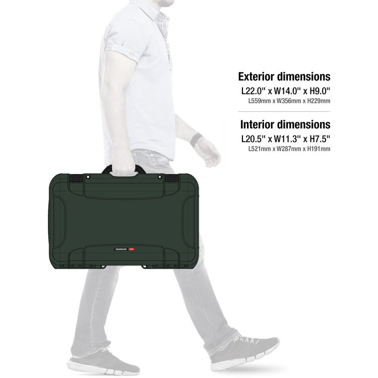 Maleta Rígida Nanuk 935 con Espuma para Equipos Audiovisuales y Cámaras Verde