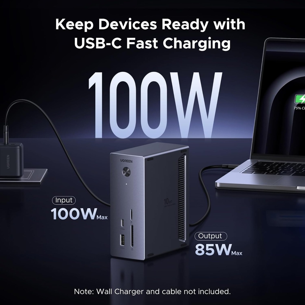  Hub Tipo C Ugreen Revodok Docking Station 10 en 1 HDMI 4K@60Hz Gigabit Ethernet y mas