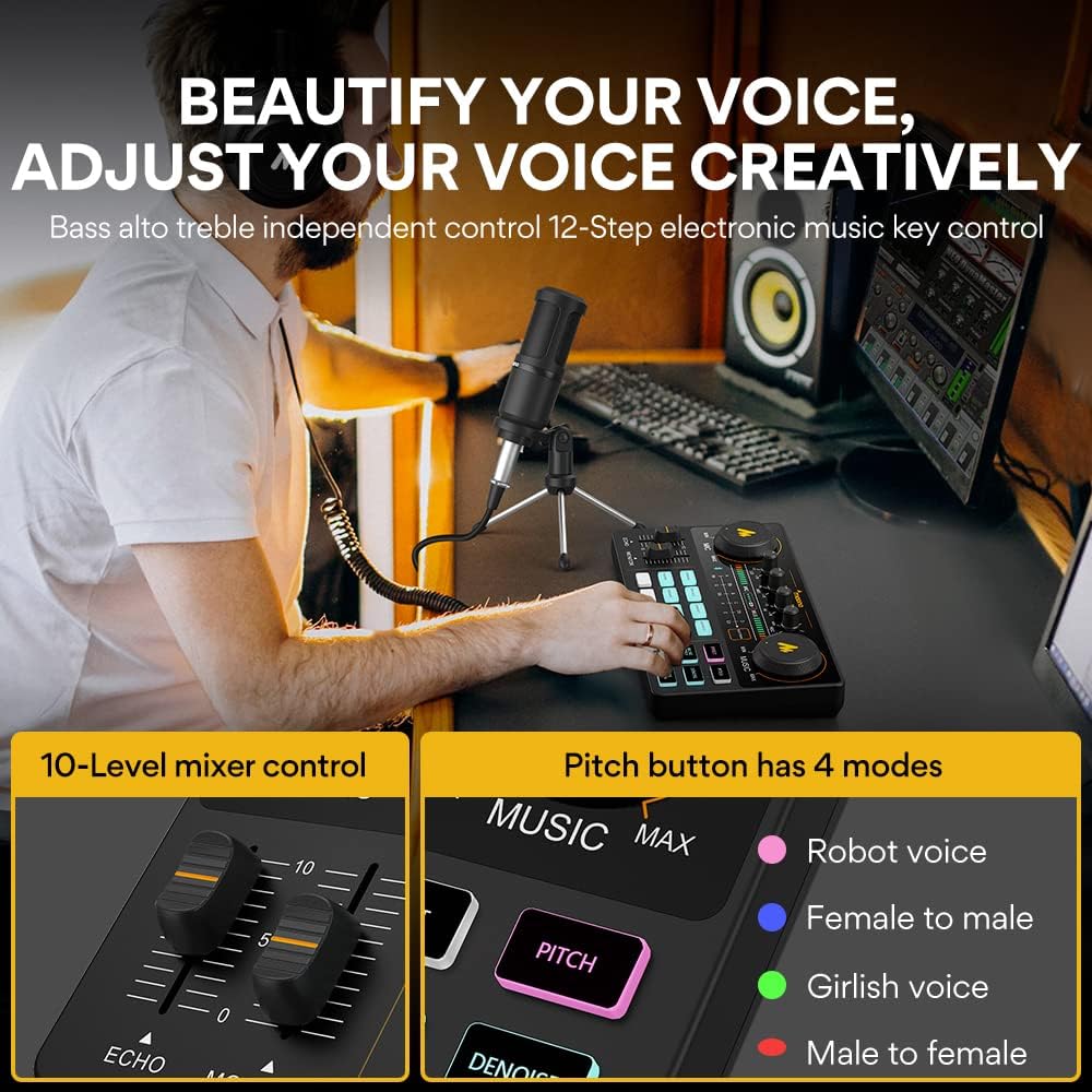 Interfaz de Audio MaonoCaster Lite AU-AM200-S1 (Kit de Podcast con Micrófono)