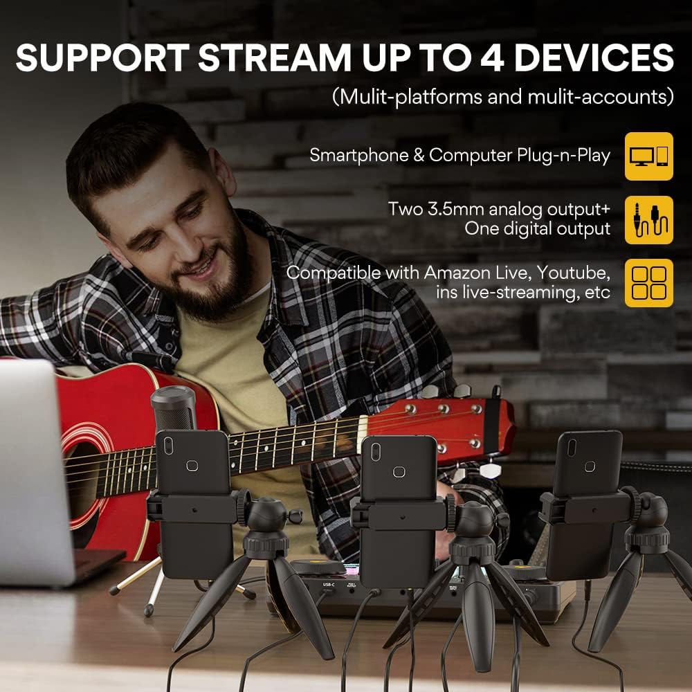Interfaz de Audio MaonoCaster Lite AU-AM200-S1 (Kit de Podcast con Micrófono)