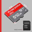  Tarjeta Micro SD 512 GB Sandisk Ultra microSD UHS-I Card - Up to 195MB/s V10, U1, C10