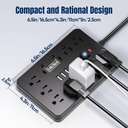 Regleta de 11 Tomas AC + 6 puertos USB 1250 Watts
