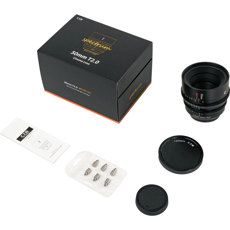 Lente de cine 7Artisans 50mm T2.0 Spectrum Prime Sony E Mount FULL FRAME