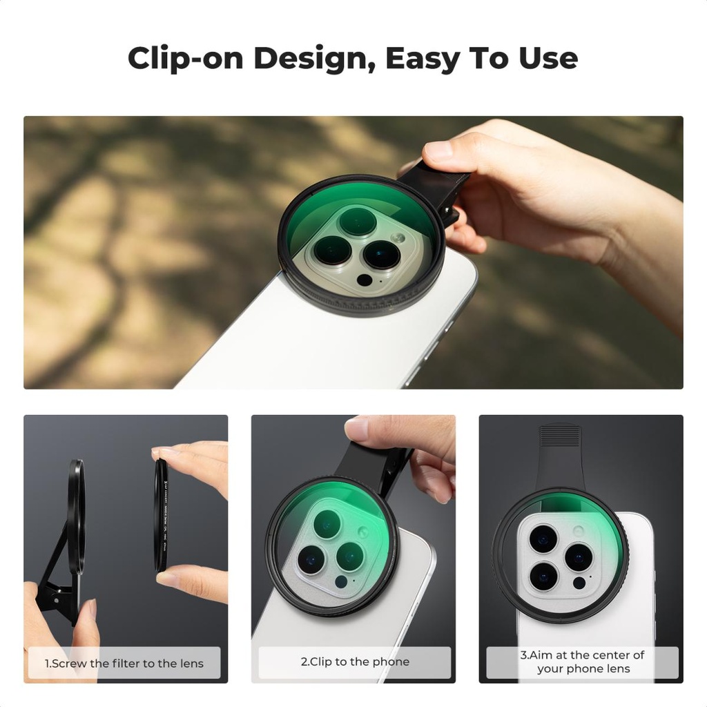Filtro Nd Variable K&f Concept CPL con Clip Smartphone 67mm KF01.2902V2