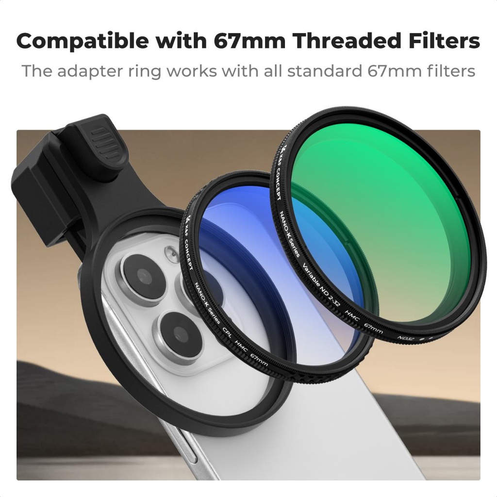 Filtro CPL Polarizador para Telefonos Universal Press-on 67mm K&f Concept KF15.0027