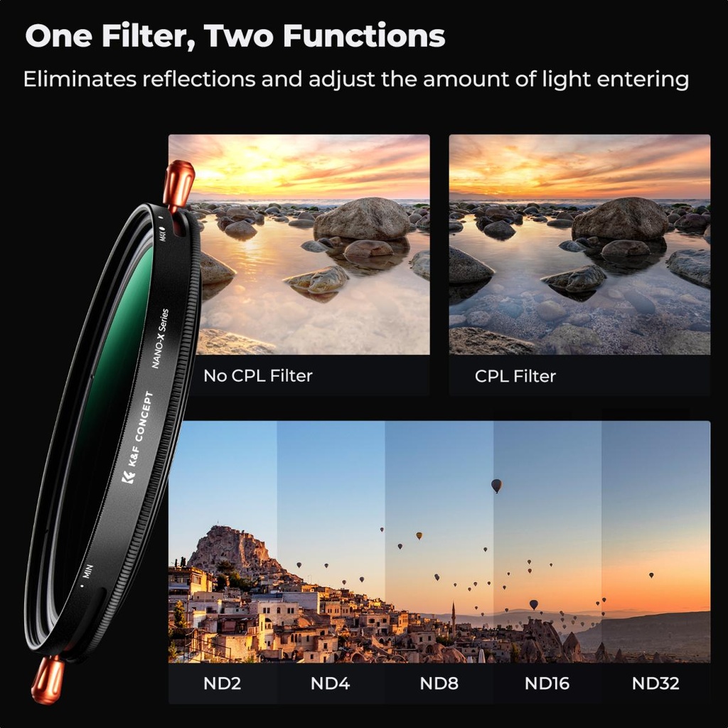 Filtro Nd Variable CPL K&f Concept Nd2-nd32 82mm Nano X series KF01.1088V2