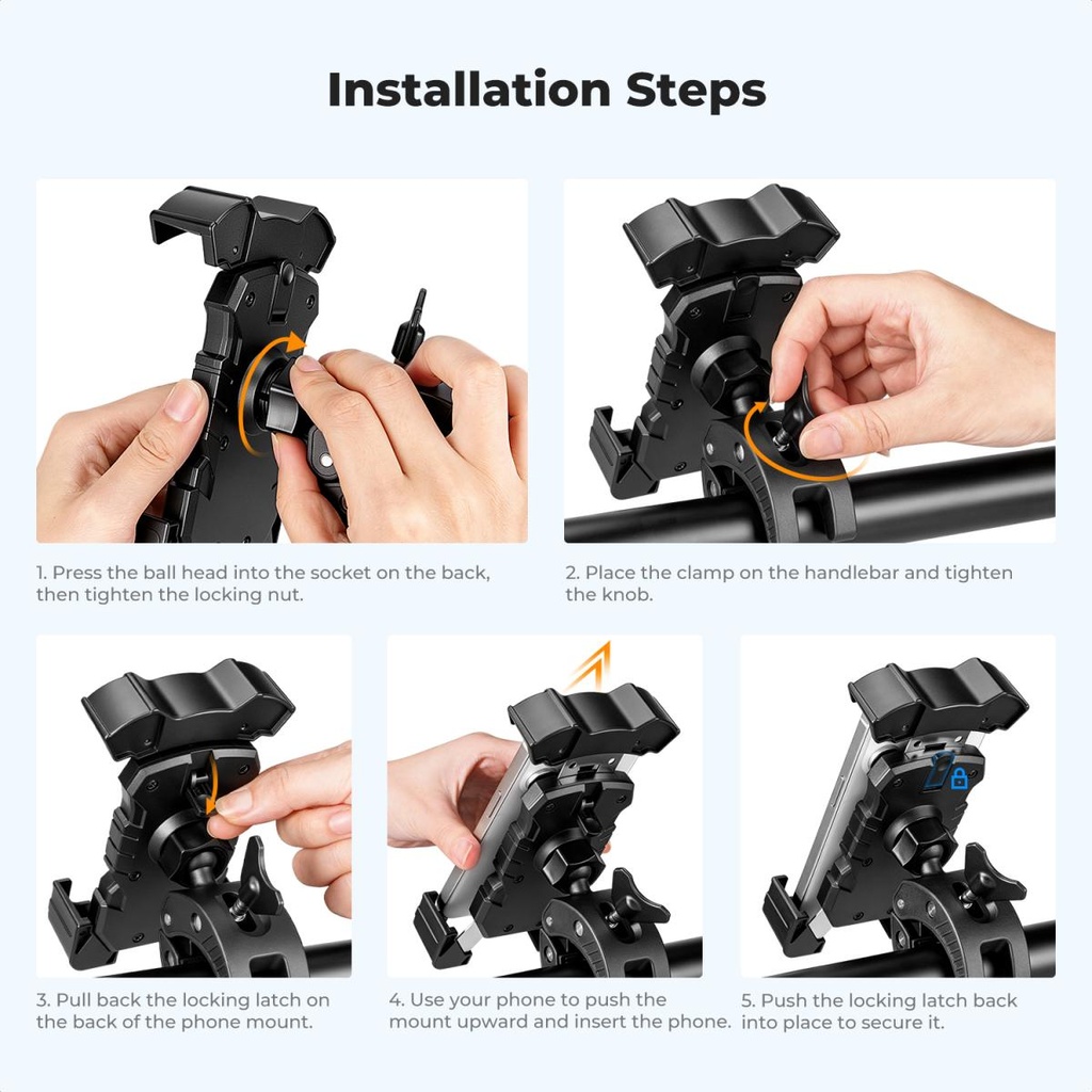 Soporte Universal de Teléfono para Moto y Bicicleta K&F Concept KF31.248