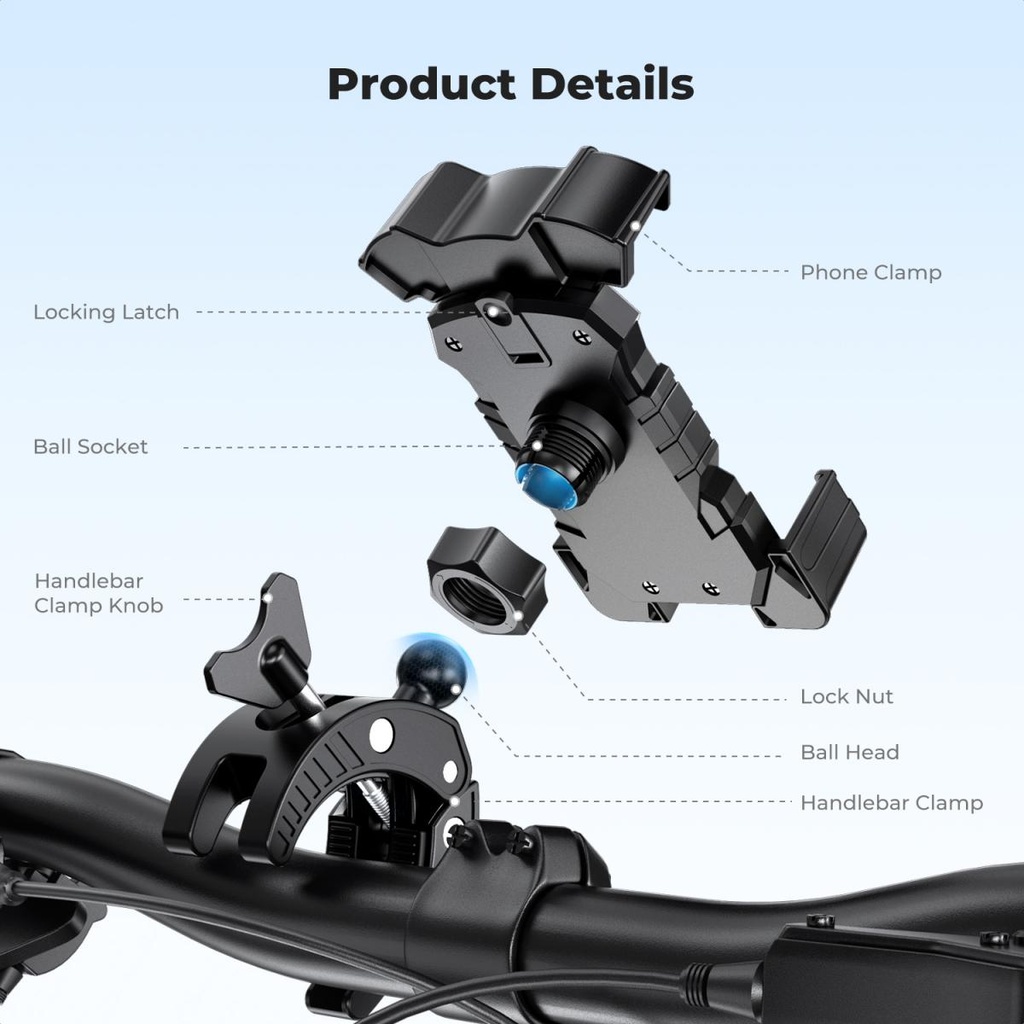 Soporte Universal de Teléfono para Moto y Bicicleta K&F Concept KF31.248