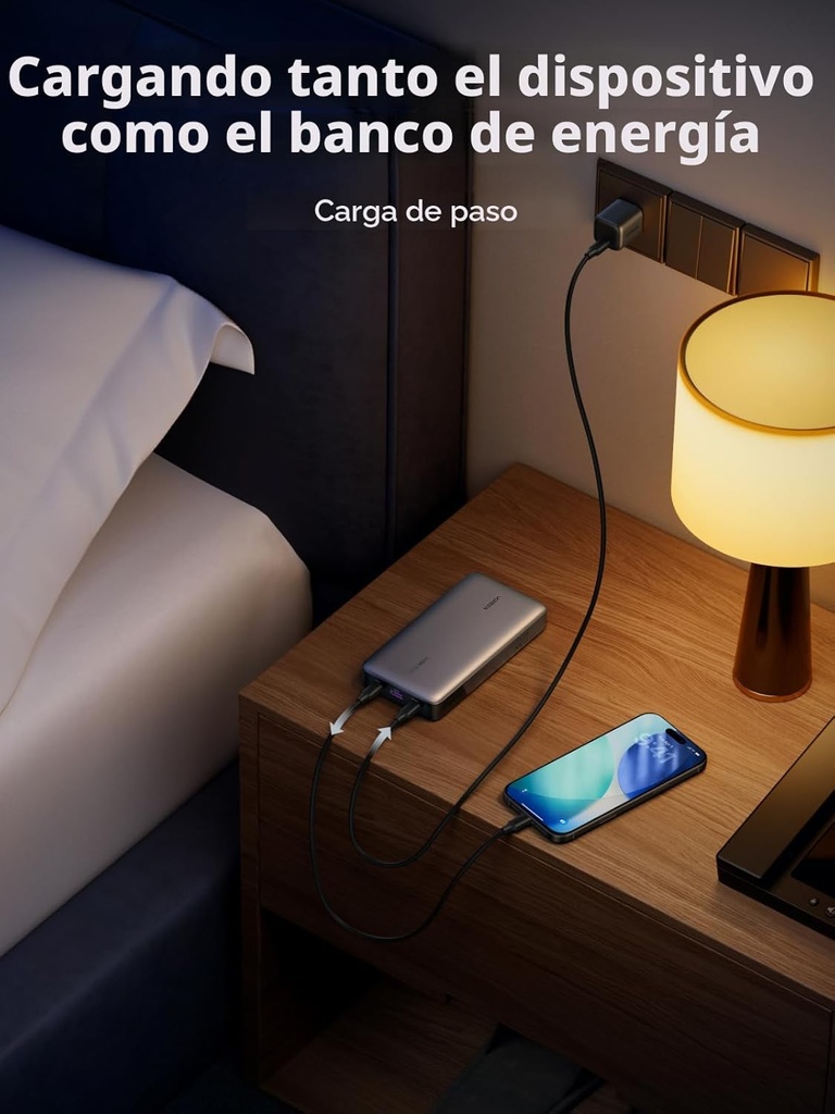 Power Bank 25.000mah Ugreen 145W Carga Rapida PD 3 puertos USB C PD Nexode