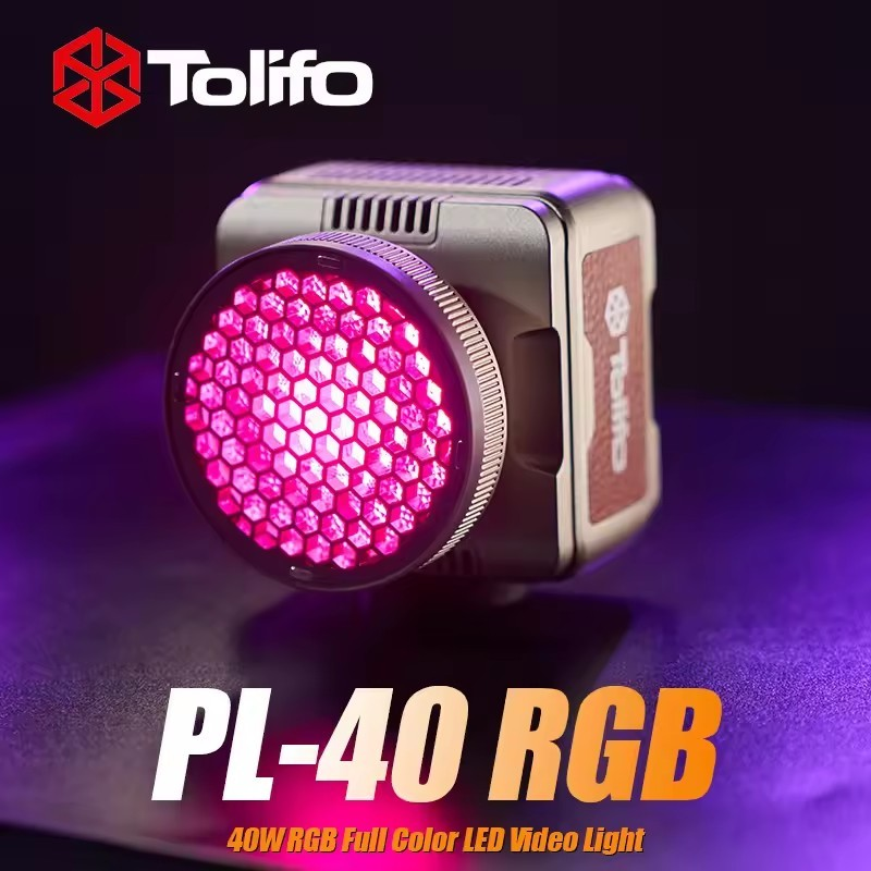 Luz De Video Led Tolifo PL-40RGB 40W RGB Recargable
