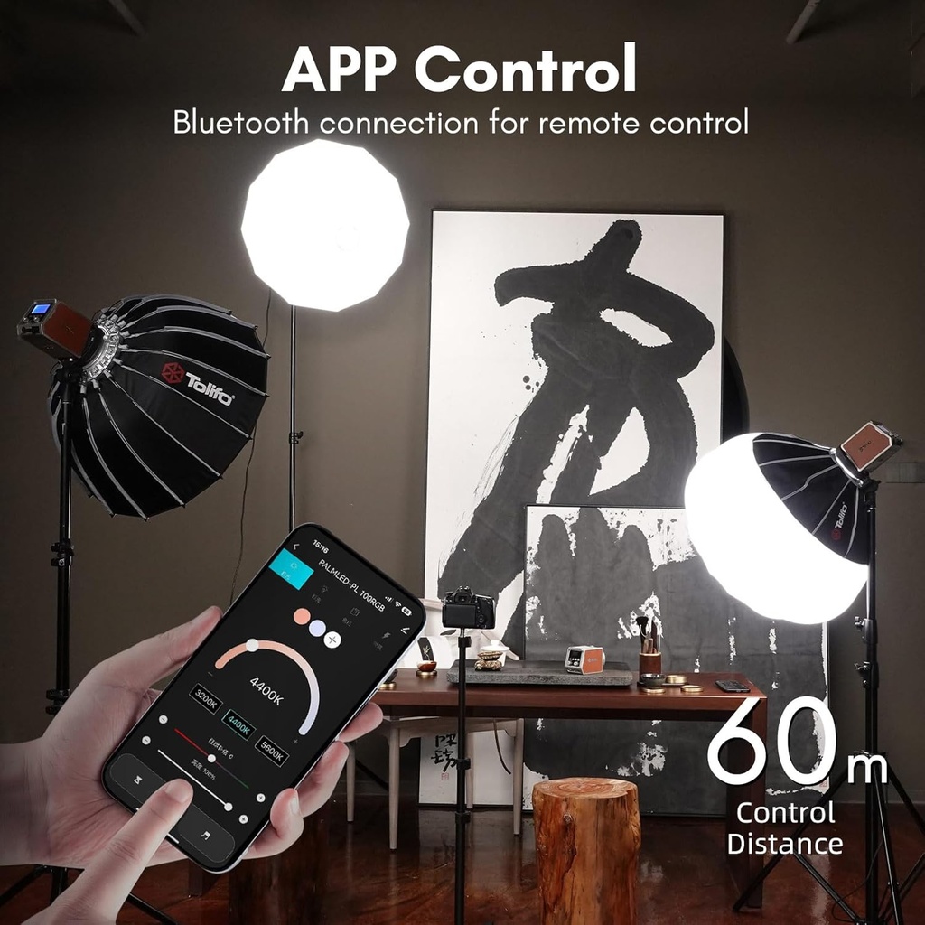 Luz De Video Led Monolight 90W RGB Tolifo PL-100B Recargable