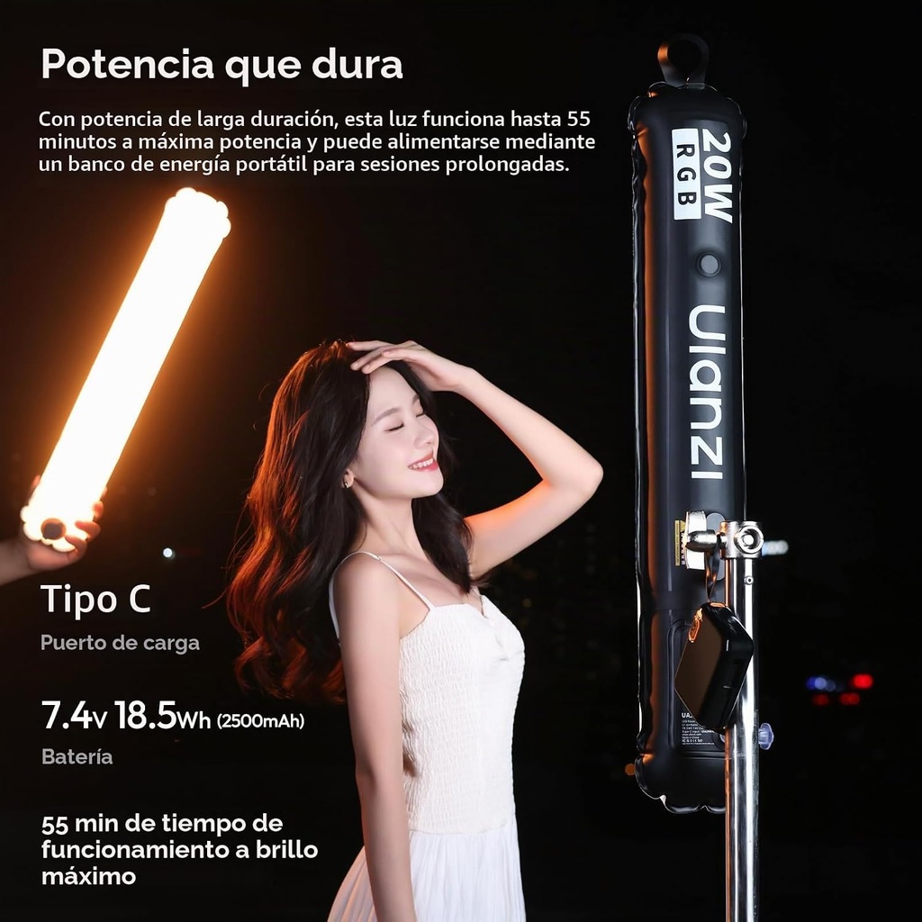 Luz de video Tubo de Aire Ulanzi UA20C 12W Magnetica Bicolor (copia)